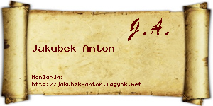 Jakubek Anton névjegykártya